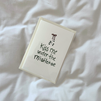 Postkarte | Kiss me under the mistletoe