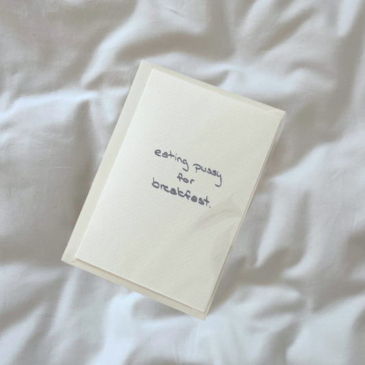 Postkarte | eating pussy for breakfast.